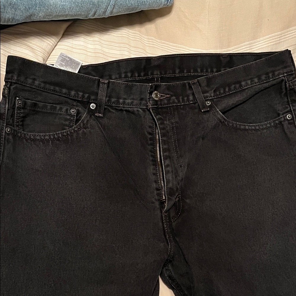 Men's Levi Strauss 50 Black Denim Jeans - Classic Straight Fit